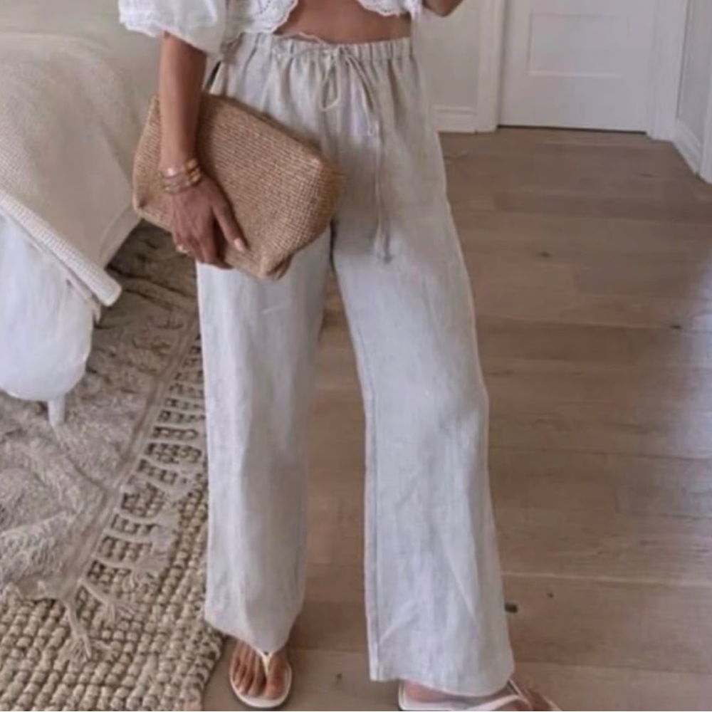 Reformation Olina Linen Cargo Pant NWT